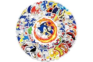 TrustKK 50 pegatinas de vinilo Sonic, resistentes al agua, fáciles de aplicar y despegar