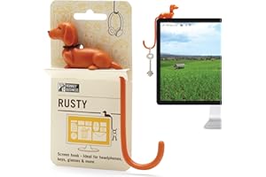 Monkey Business Rusty The Dog Tail Hook for Computer Screen, Desk Headphone Hanger Organizer Decorative Hooks, Adhesive Hook for Hanging Keys Cables Hats and Computer Accessories