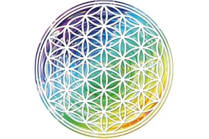 KIWISTAR Fleur de Vie – Arbre Sticker mural Sticker mural Wall Stickers – 6 Tailles, Regenbogen_diag, 96 x 96 cm