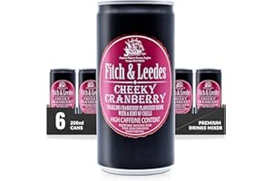 Fitch & Leedes Cheeky Cranberry Mixer for Spirits & Cocktails (6 x 200ml) – Perfect Pairing with Vodka, Rum, and Premium Gins, Ideal for Creating Sophisticated Drinks and Party Cocktails