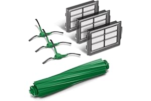iRobot Repuesto original de Roomba, Kit de recambio para robots modelos Roomba Plus 405 Combo y Roomba Plus 505 Combo con base AutoWash, Pack con 3 filtros, 3 cepillos para esquinas y 1 cepillo goma