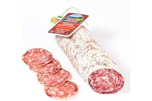 ‎WOLF Sauris Knoblauchfreie Salami Mit 100% Italienischem Fleisch, Leicht Geräuchert Mit Traditioneller Buchenholz-Räuchermethode, Gluten- Und Laktosefrei, Ganze Vakuum 0,600 Kg (M. Nettogewicht Garantiert)