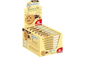 Mulino Bianco Biscotti Baiocchi con Crema alla Nocciola e Cacao, Snack Ideale per Colazione e Snack Dolce per la Merenda, Confezione da 42 Pacchetti