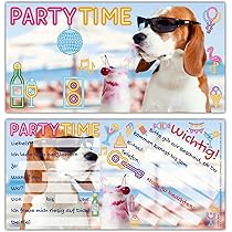 Kindergeburtstag Einladungskarten 12 Stück - Tierparty Design | Personalisierbar A6