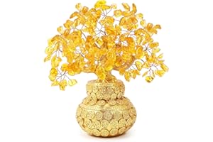 Bwinka Feng Shui Citrino Multicolor Crytal Árbol de Dinero Bonsái con decoración China para la Suerte y la Riqueza