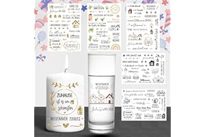ROEOWENE 5 Pezzi Adesivi per Candele Home Tatuaggio per Candele Adesivi per Candele Fai Da Te Tatuaggi Candele Rub on Stickers Decorativi per Candele per DIY Tazze,Ceramica,Regali
