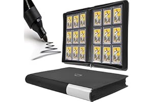 D DACCKIT Toploader Binder, Holds 288 Toploaders - 9 Pocket Top Loader Binder for 3"x4" Rigid Card Holders for Trading Cards or Sports Cards（Model A，Classic Black）