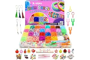 k-masy 3000+ Loom Band Kit - 30 Colors Loom Bands Kits for Girls with All Accessories DIY Friendship Bracelet Making Kits Birthday Gift in Craft Storage Box