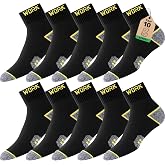 Effeet Calcetines de Trabajo para Hombre - 10 Pares, Calcetines Cortos Tipo Quarter, Transpirables con Suela Acolchada,Durade