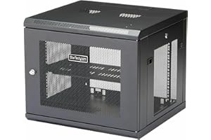 StarTech.com Armadio Rack 9U 19" Montabile a Parete - Armadio di rete a 4 montanti a profondità regolabile (da 6 a 48cm) con sistema di gestione dei cavi e serratura - Ripiano 1U incluso (RK920WALM)