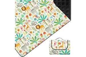 Outplea Grande coperta da picnic da zoo impermeabile pieghevole, 200x200 cm Coperte da esterno portatile compatto tappeto erboso accessori da campeggio per spiaggia viaggi a prova di sabbia