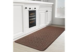 COLOR&GEOMETRY Color G Kitchen Mat 60 x 150 cm, Kitchen Rug Non Slip Washable, Anti Fatigue Kitchen Carpet Machine Washable, Absorbent Kitchen Runner for Kitchen, Dining Room, Laundry Room (Brown)