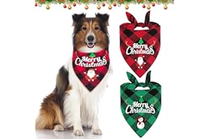 AUZLYA Hundehalstuch Weihnachten,2 Stücke Weihnachten Haustier Bandana Schal,Halstuch Hund Weihnachten,Classic Plaid Dreieck Lätzchen,für die Weihnachtsdekoration von Hunde Katzen