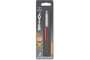 Parker stylo-bille Jotter Kensington rouge avec attributs chromés - Emballé sous blister