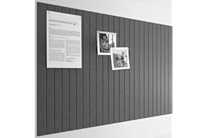 Bumusty Large Cork Board 36"x24" Alternative - 6 Pack Felt Wall Tiles with 40 Safe Removable Adhesive Tabs, 30 Pushpins, Cork Boards for Walls Pin Board Notice Board Office Decor-Charcoal Gray