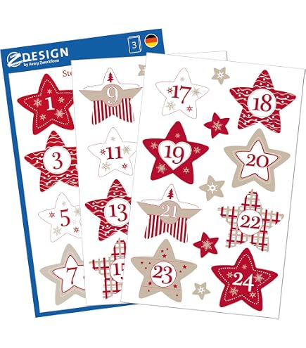 Autocollants Numérotés 1 à 24 Pour Calendrier De L'Avent DIY - Décoration De Noël Pour Enfants - 4