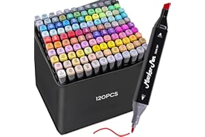STATIONERY ISLAND Alcohol Markers Set 120 Colours, Dual Tip Pens with Carrying Bag, Graphic Art Pens for Artists