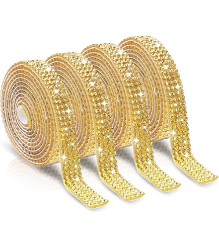 QIAO zelfklevende steentjes trim glitter kristal tape strass lint ketting strass trim voor doe-het-zelf ambachten decoraties  15
