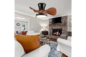 ycwdcz Petit Enfants Lustre Ventilateur De Plafond LED avec Telecommande Moteur DC Silencieux LED Dimmable Lustre Plafonnier avec APP Timer pour Chambre Salon Réversible 6 Vitesses-B