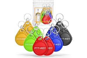 PTT-KEY® | Lot de 10 Badges RFID 13.56Mhz | Programmable MCT sur Smartphone Android | UID Modifiable | Puce CUID | Badge Vigik Universel | NFC Tag | Badge Passe Partout | Badge Immeuble | Lecteur RFID