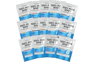 BioTechUSA 100% Pure Whey | Poudre de protéines avec BCAA et Glutamine | Sans gluten, sans huile de palme | 21g de protéines par portion, 14 * 28g, Variety Pack