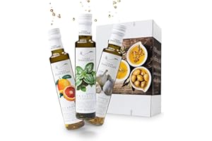 ‎APROPOSGESCHENK Apropos Geschenk - Extra Natives Olivenöl Dressing - 3er-Probier-Paket - Olivenöl von Terre Francescane verfeinert mit Orange, Knoblauch und Basilikum