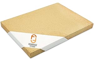‎FEUERFEST 123 GMBH Feuerfest 123 - Schamotteplatten - Für Kaminöfen, Öfen & Grills - Schamottsteine 1.400 °C hitzebeständig - Lebensmittelecht für Pizzaofen - Schamotte Speichersteine Wärmespeicherung [500x200x30 mm]