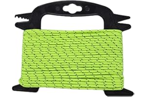 ESW LEISURE Guyline Rope For Tents Awning Camping Strong Lightweight Paracord Guy Ropes Guy Lines Fishing Outdoor Umbrella Bivvy Caravan Gazebo Tarp Windbreak Cord Line (Green & Black, 15 Metres)