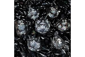 ORUZA 7 PCS Liquid Core DND Dice Resin Sharp Edge Dice Polyhedral D&D Dice Set for Dungeons and Dragons RPG MTG Table Games (Liquid Quicksand Black)