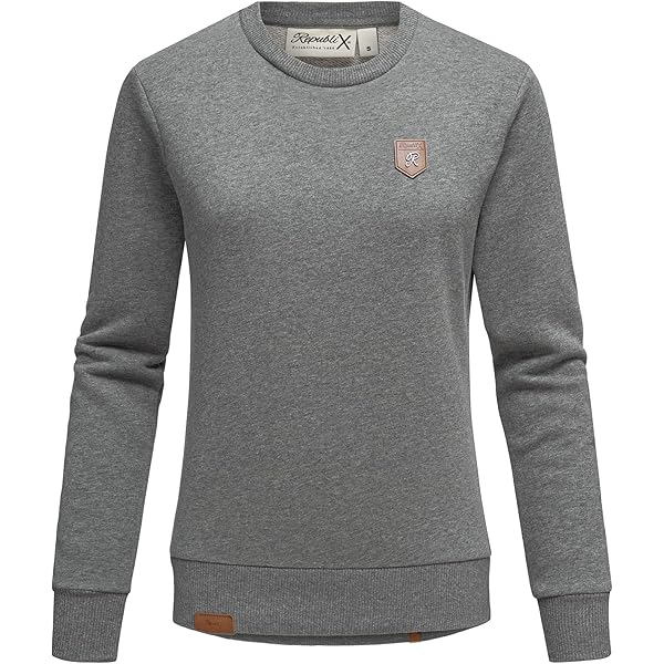 REPUBLX Sweatshrt ANA Damen Prnt Kapuzenpullover Sweatjacke Pullover Hoodie Weiss
