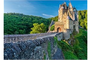 HUADADA Puzzle 1000 elementów dla dorosłych i dzieci – Impossible Puzzle, sprytne zagadki, kolorowy motyw z zamkiem Eltz