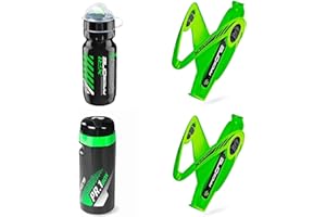 Raceone - Kit Race Trio X5 Gel (4 PCS): 2 Porta Bidon X5 Gel Bidon de Ciclismo XR1 + Toolbox PR1 Bici Carrera de Ruta/Bicicleta de Montaña MTB/Gravel Bike. 100% Made IN Italy