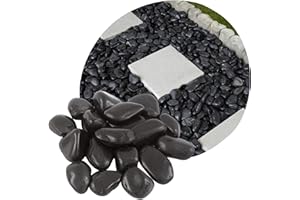 V-PREMIUM SOLUTION - Polierten Schwarzen Kieselsteine 2-4 cm - Dekorativ Stein - Gartendeko - Dekostein - Natürliche Gartendekoration aus Meeresboden - Glatte Oberfläche - Kieselsteine