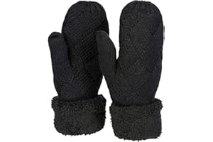 styleBREAKER Damskie ciepłe zimowe rękawiczki z dzianiny, rękawiczki ze wzorem w romby, polar, rękawiczki termiczne 09010031