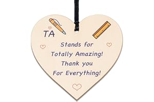DECOGIFTS Teaching Assistant Gifts Thank You for Everything TA Presents for Women Male Teacher Leaving Gifts Preschool TA Gifts Goodbye Best Teacher End of The Year Wood Heart Shape