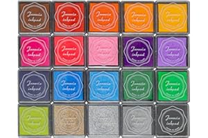 ANCWZOZ Ink Pad, 20 Colors Washable Finger Craft Ink Pad for Kids Stamping, 1.57X1.57''
