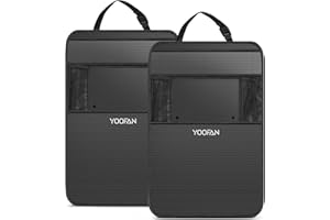 YOOFAN 2 Pezzi Protezione Sedile Auto, Impermeabile Sedile Posteriore Auto Organizzatori, Organizer Bambino per Sedile Auto, Protezione Sedile Auto Bambini Supporto per iPad/Tablet 10”