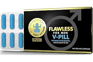 FLAWLESS FOR MEN V Pill - Men’s Performance Enhancing Blue Pills | 14 Capsules | Extra Strength Potency | for Longer Male Endurance, Energy & Stamina