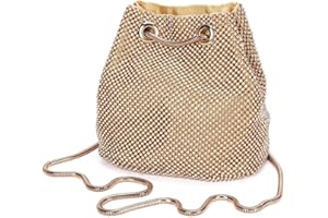 UBORSE Pochette Sac de soirée Luxe Femme Petit Sac à Bandoulière Embrayage pour Ceremonie Mariage/Parti/Prom/Boîte Sacs en Strass à la Main,doré