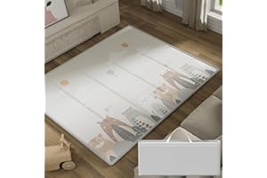 Uanlauo alfombra bebe acolchada plegable, 180x150x1cm alfombra, Impermeable y fácil de limpiar tapete ,Alfombra de Juegos de XPE, colchoneta suelo con bolso