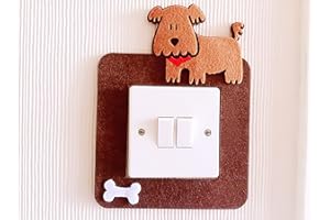 LONDON GOLDEN SWAN Super Cute 3D Puppy Dog With Bone Light Switch Sticker, Premium Quality Thick Felt Material. Must Have For All Puppy Lovers! Children Boys Girls Bedroom Nursery Decor!