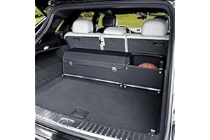 XCF Organizador para Maletero de Coche con Tapa | Caja de Almacenamiento Modular 2 en 1 (con Subcajas) | Tamaño XXL | Asa Estable y Cuero Resistente | Marco ABS (Negro, 104x29x31cm)