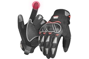 KEMIMOTO Gants de Moto Homologués, Tactique Militaire Respirant à Écran Tactile Plein-Doigt pour Course, Anti-Glissant, Scooter pour Femme et Homme