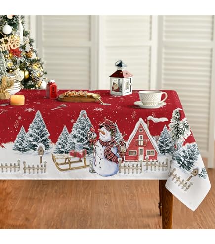 Weihnachten Tischläufer Rot - Schneeflocke Design 33x183cm