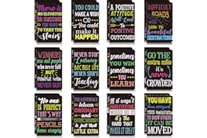 Outus 24 Pezzi Quaderni di Ispirazione Mini Taccuino Motivazionale Quaderni Tascabili Piccoli Quaderno Ispiratore per Scuola Ufficio Casa Viaggio Regalo, 12 Stili (Nero)