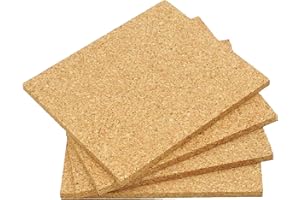 SPD UK Non Adhesive Cork Sheets - 220mm x 190mm - 10mm Thick - Pack of 4