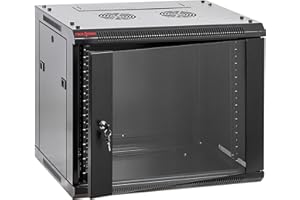 RACKMATIC.COM Armario Rack Mural 19" 9U 600x450x500mm Pared Negro SOHORack de RackMatic