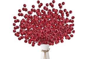 ZWLIYCHN Christmas Berries 40PCS, Artificial Red Berries 21cm for Wreath, Handicrafts, Christmas Tree, Home, Gift, Autumn Decoration