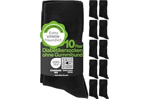 HELDENWERK Skarpety dla cukrzyków dla mężczyzn i kobiet, dla cukrzyków, bez gumowego ściągacza i szwów, wykonane w 97% z bawełny, bardzo szerokie skarpety zdrowotne z wygodnym ściągaczem,