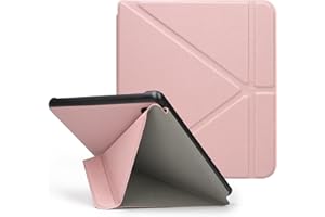 RSAQUAR Tenano Coque Origami pour Kobo Libra Colour (Modèle : N428) Et Tolino Vision Colour 2024 avec Fonction Auto Veille/Réveil - Or Rose
